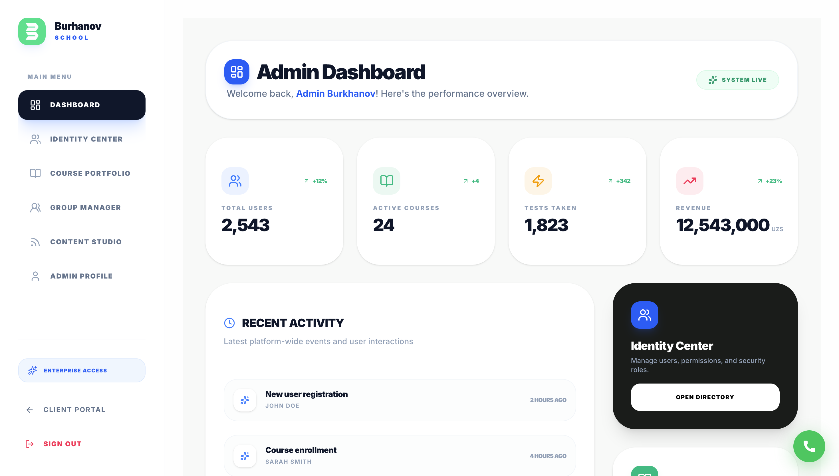 Admin Dashboard